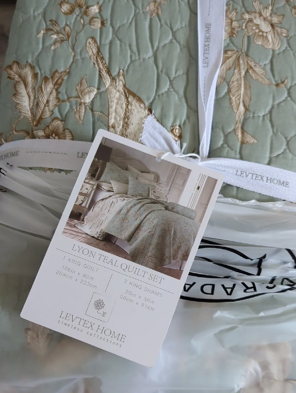Levtex Home - Lyon Teal Quilt Set - King/Cal King Quilt + Two King Pillow Shams